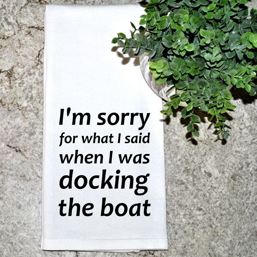 Funny Boating Tea Towel Main Image